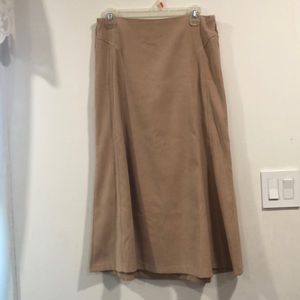 Suede-like Long Skirt